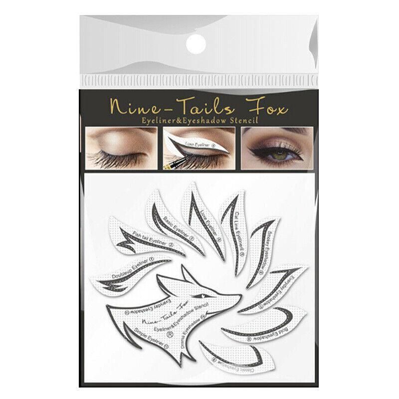 Eyeliner Eyeshadow Stencil Set Eye Makeup Fox Template Non-Woven 12 Styles Cards - A (2PCS)