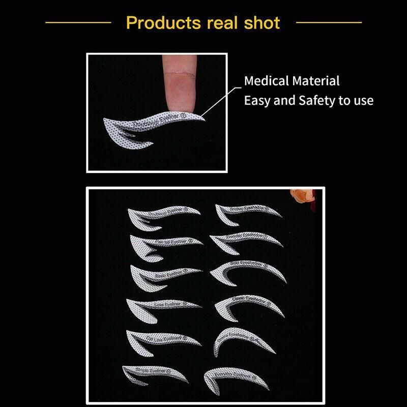 Eyeliner Eyeshadow Stencil Set Eye Makeup Fox Template Non-Woven 12 Styles Cards - A (2PCS)
