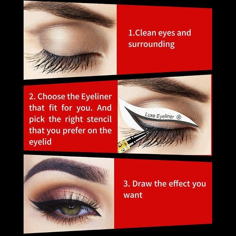 Eyeliner Eyeshadow Stencil Set Eye Makeup Fox Template Non-Woven 12 Styles Cards - A (2PCS)