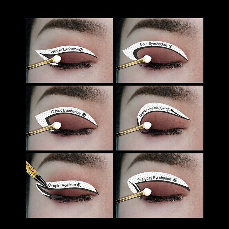 Eyeliner Eyeshadow Stencil Set Eye Makeup Fox Template Non-Woven 12 Styles Cards - A (2PCS)