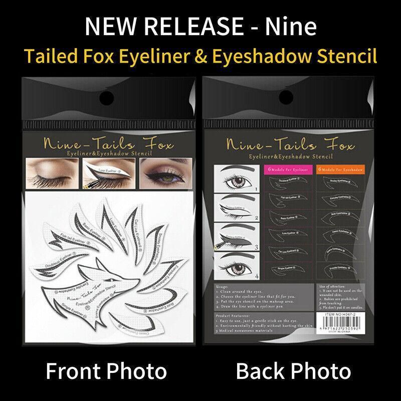 Eyeliner Eyeshadow Stencil Set Eye Makeup Fox Template Non-Woven 12 Styles Cards - A (2PCS)