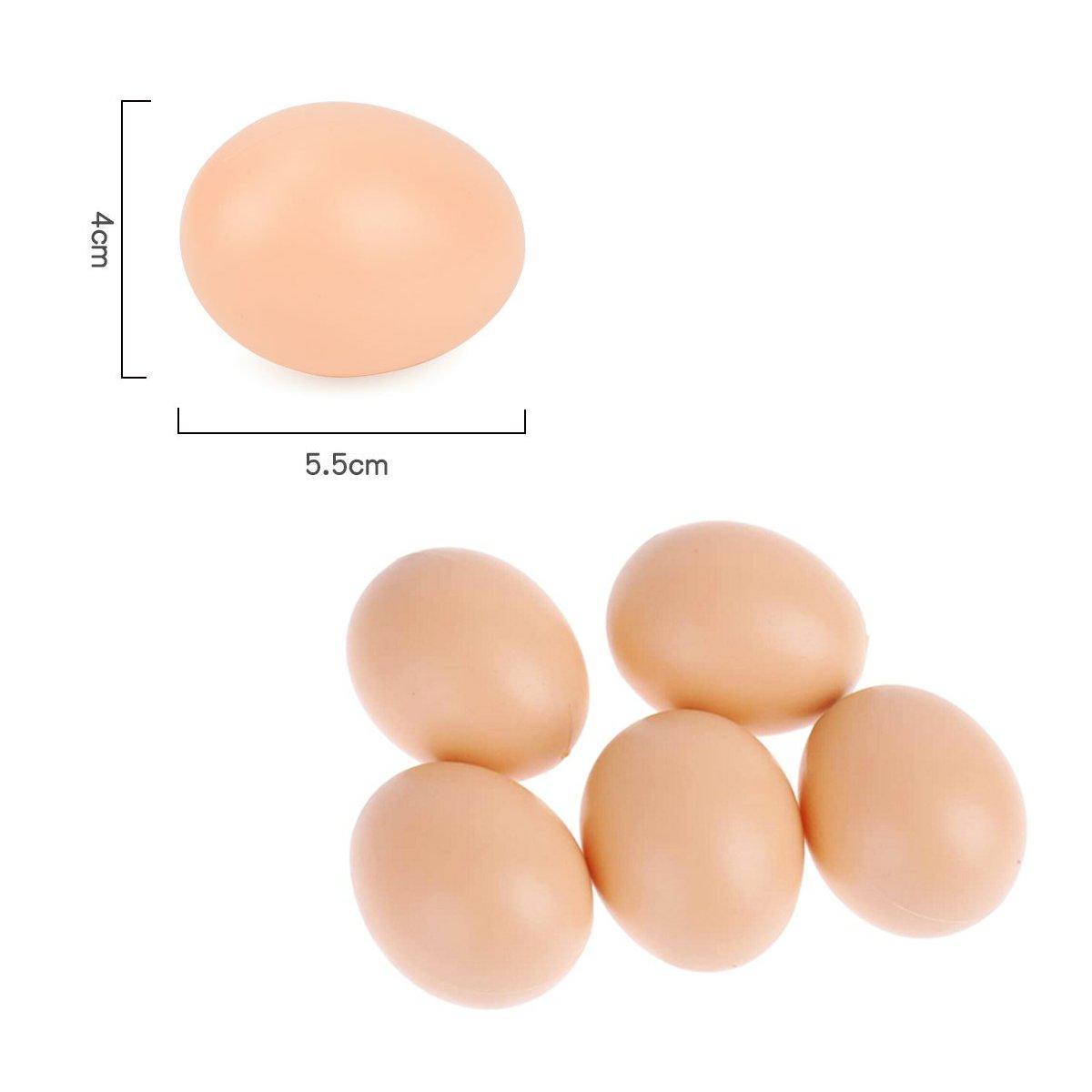 Plastic Painting Eggs DIY Toy Fake Eggs Colourful Drawing Craft Durable Egg - 6PCS