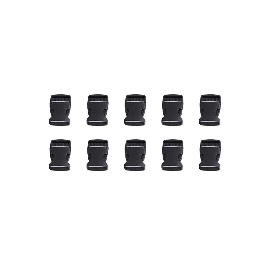 10pcs Black Plastic Buckle Clips for School Bag Backpack Strap Multifunctional - 38mm