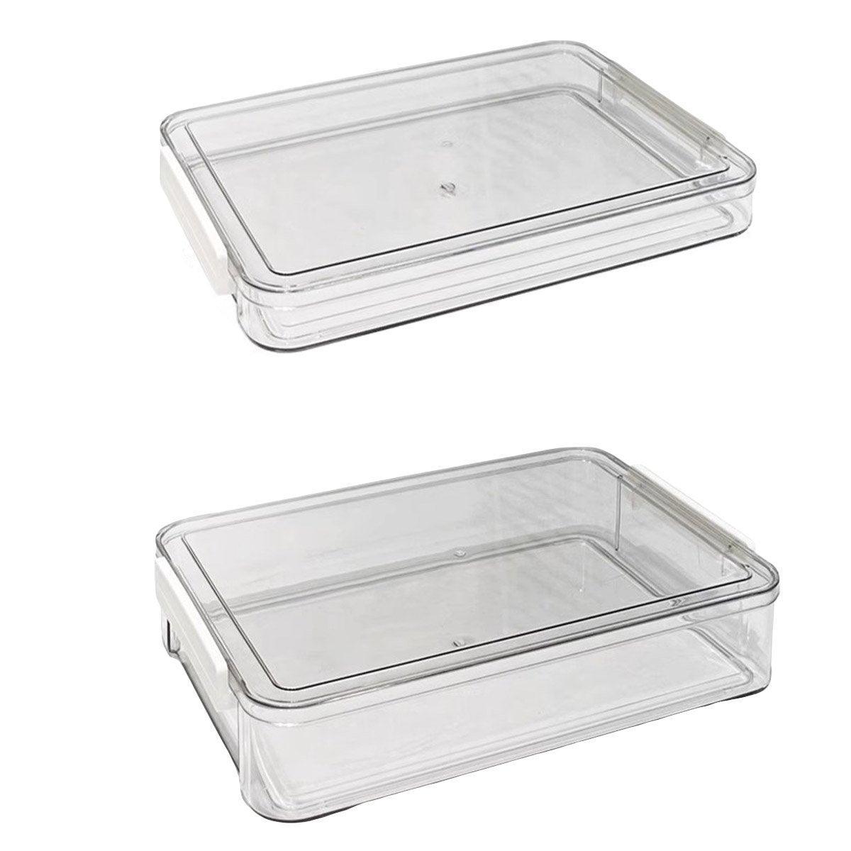 Large Capacity A4 File Storage Box Transparent Plastic Document Organizer Case - Large