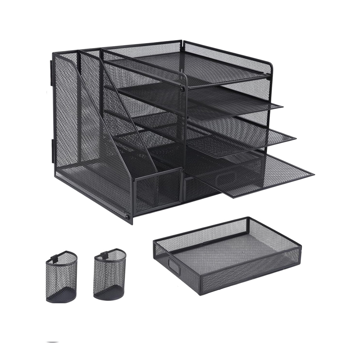 Multi-Tier Desktop Organizer File Holder Document Storage Rack Office Shelf