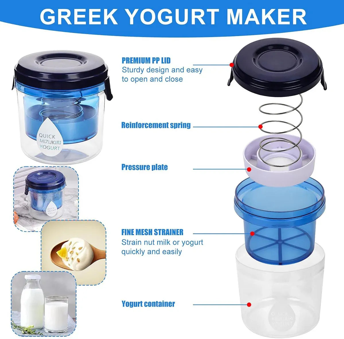 Yogurt Filter Separator Set Cold Brew Yogurt Maker Strainer Kit For Homemade Use