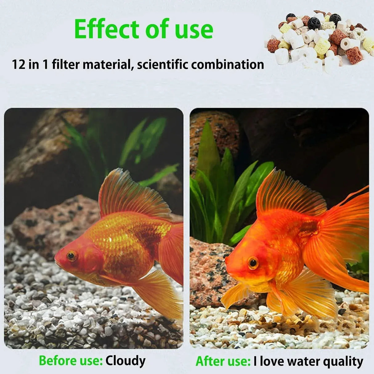 12In1 Ceramic Bio Ball Filter Media Biological Rings For Aquarium Fish Tank Pond