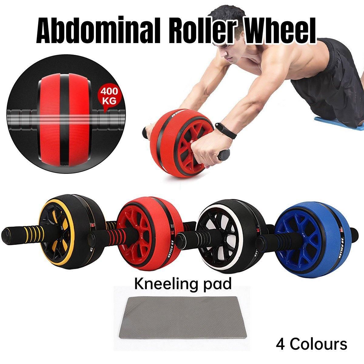 Abdominal Muscle Wheel Exercise Roller Fitness Equipment for Home Gym Men Women - Yellow