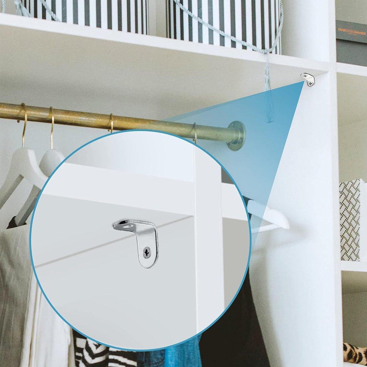 10pcs 90-degree L Type Angle Brackets Right Angle Fixed Support Furniture Connector - 20*20*16mm