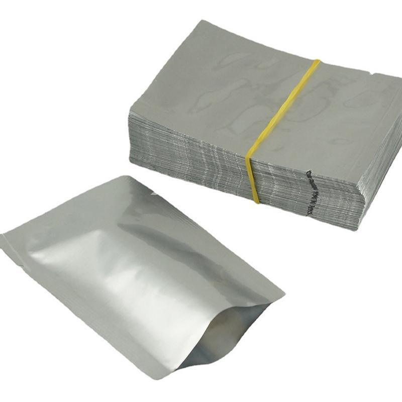 Silver Open Top Aluminum Foil Packaging Bags Heat Seal Vacuum Food Pouches - 22X30CM