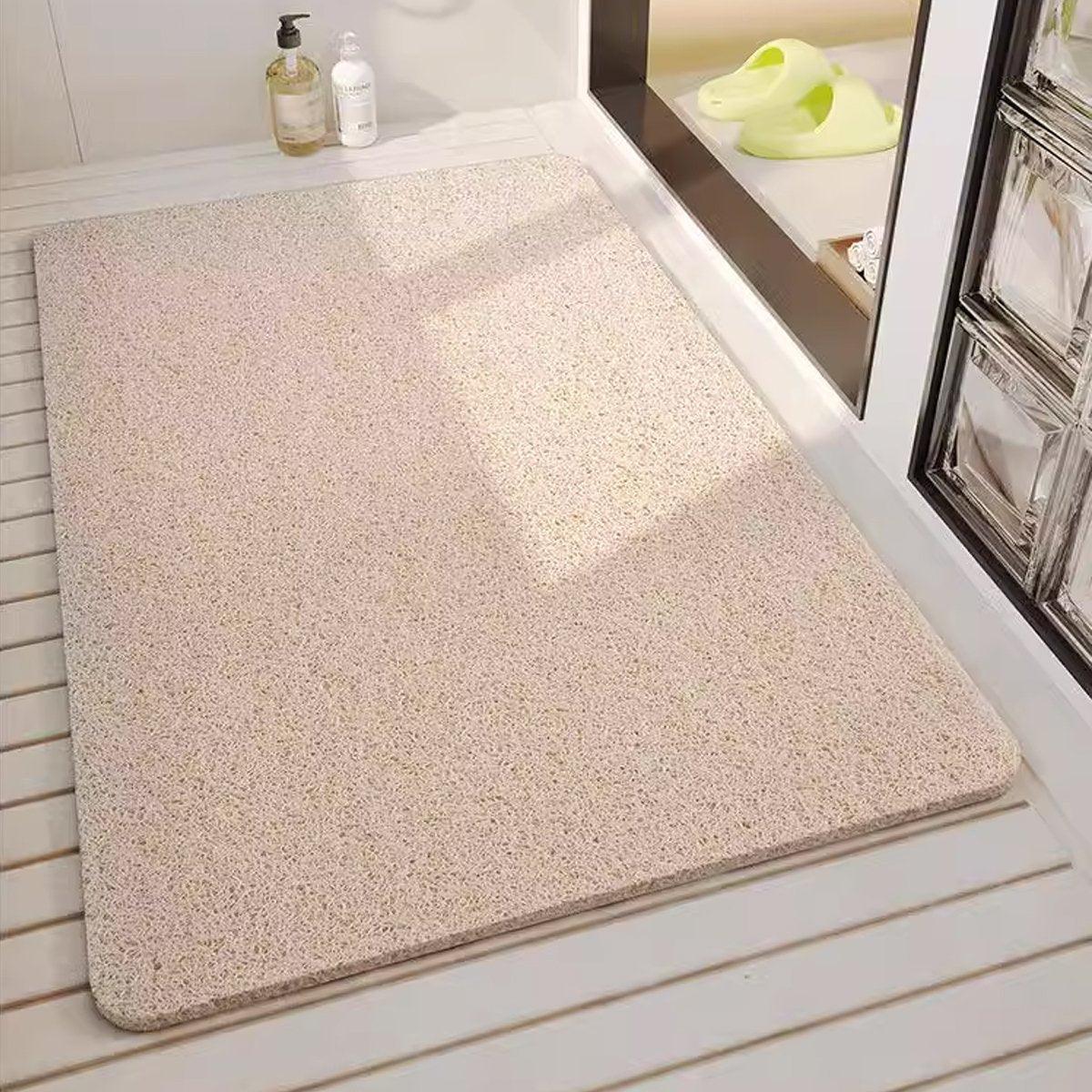 Waterproof Non-Slip Bathroom Shower Mat Anti-Slip Rug Toilet Floor Mat Washable - White-40*60cm