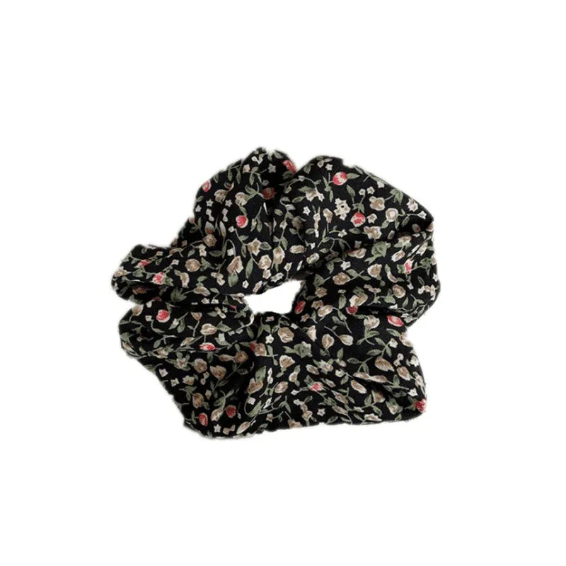 Fresh Hair Accessories Printed Hair Band Hair Rope Hair Ring Elastic Headband - Black +Green