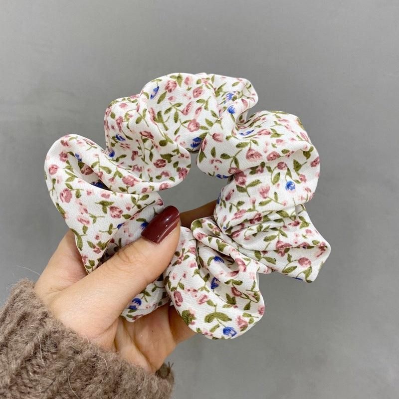 Fresh Hair Accessories Printed Hair Band Hair Rope Hair Ring Elastic Headband - Black +Green