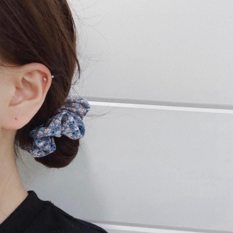 Fresh Hair Accessories Printed Hair Band Hair Rope Hair Ring Elastic Headband - Black +Green