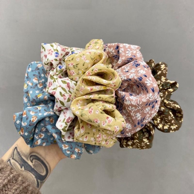 Fresh Hair Accessories Printed Hair Band Hair Rope Hair Ring Elastic Headband - Black +Green