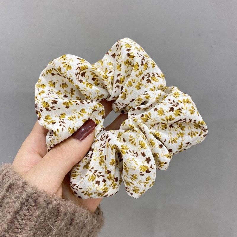 Fresh Hair Accessories Printed Hair Band Hair Rope Hair Ring Elastic Headband - Black +Green
