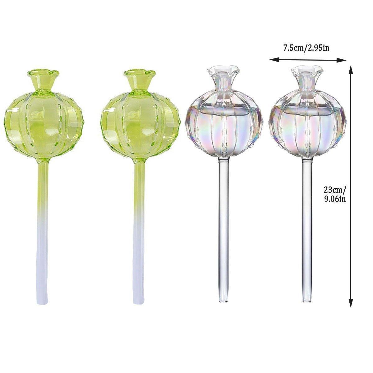 2PCS Automatic Glass Watering Cactus Plant Flower Self Drip Irrigation Tool - Green