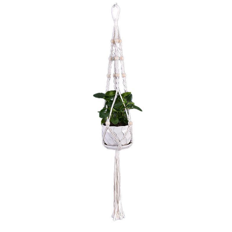 Macrame Plant Flower Pot Holder Hanger Hanging Planter Basket Hemp Rope Braided - #07