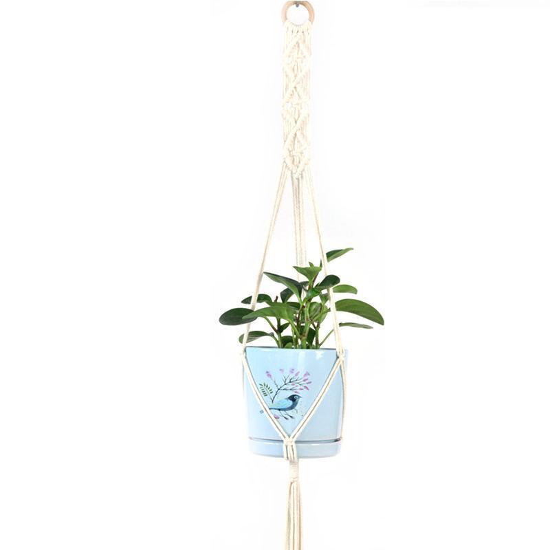Macrame Plant Flower Pot Holder Hanger Hanging Planter Basket Hemp Rope Braided - #07