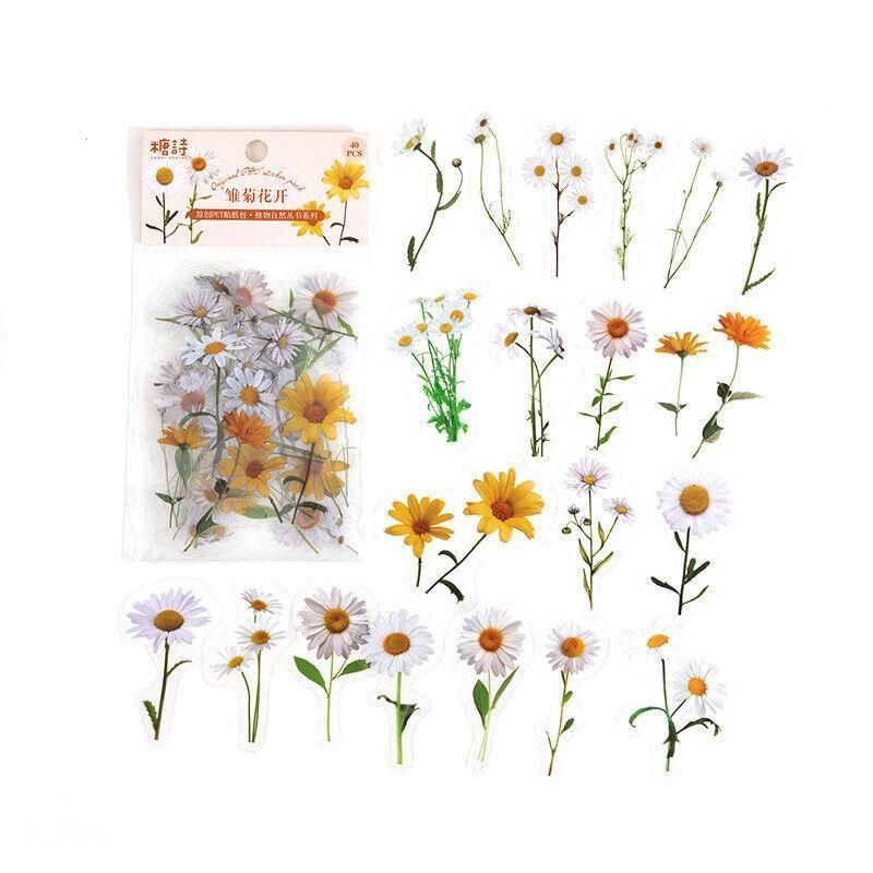 Scrapbooking Flower Stickers Pet Transparent Sticker - A