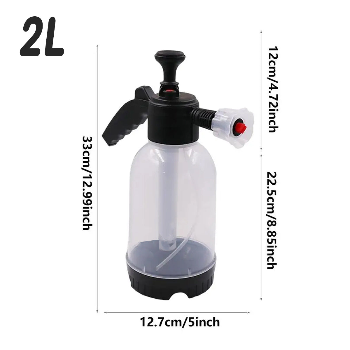 2L Car Wash Foam Sprayer Hand Held Pump Wash Spray Bottle Snow Foam Detailing - White