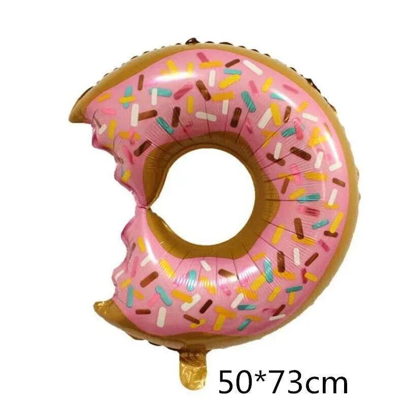 Donut Foil Balloon Party Decoration with Bite 50x73cm Helium Sweet Icing Colours - B