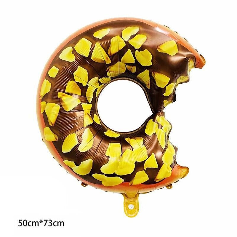 Donut Foil Balloon Party Decoration with Bite 50x73cm Helium Sweet Icing Colours - B