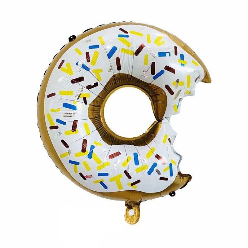 Donut Foil Balloon Party Decoration with Bite 50x73cm Helium Sweet Icing Colours - D