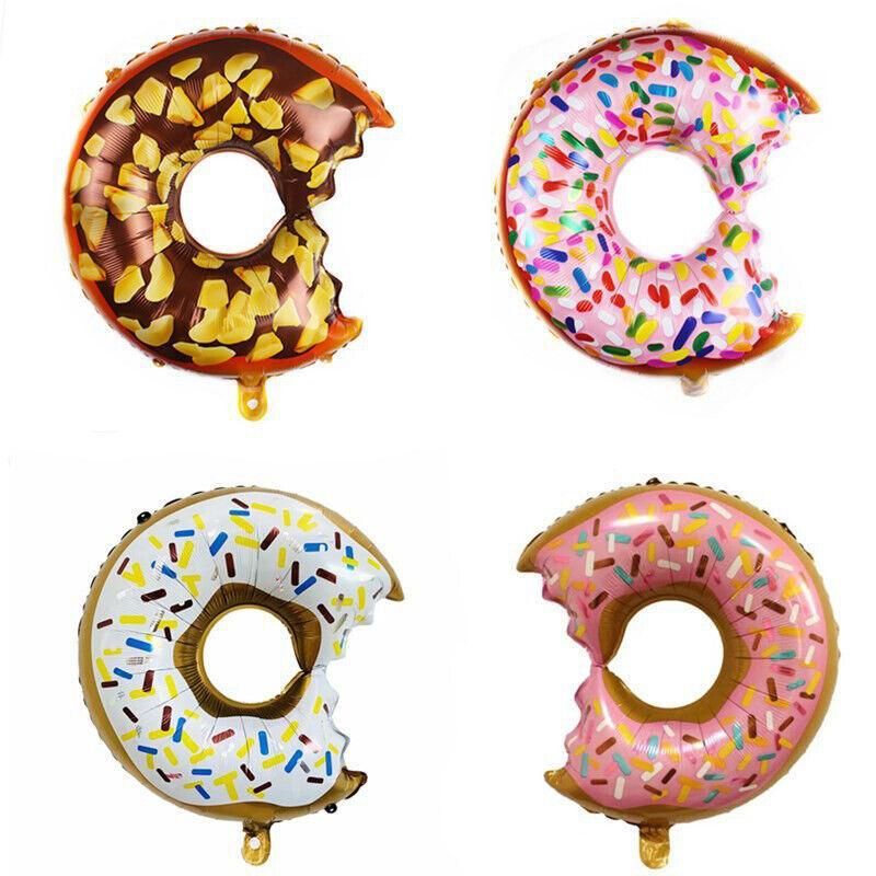 Donut Foil Balloon Party Decoration with Bite 50x73cm Helium Sweet Icing Colours - D