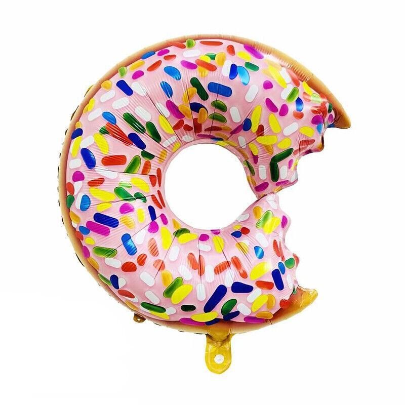 Donut Foil Balloon Party Decoration with Bite 50x73cm Helium Sweet Icing Colours - D
