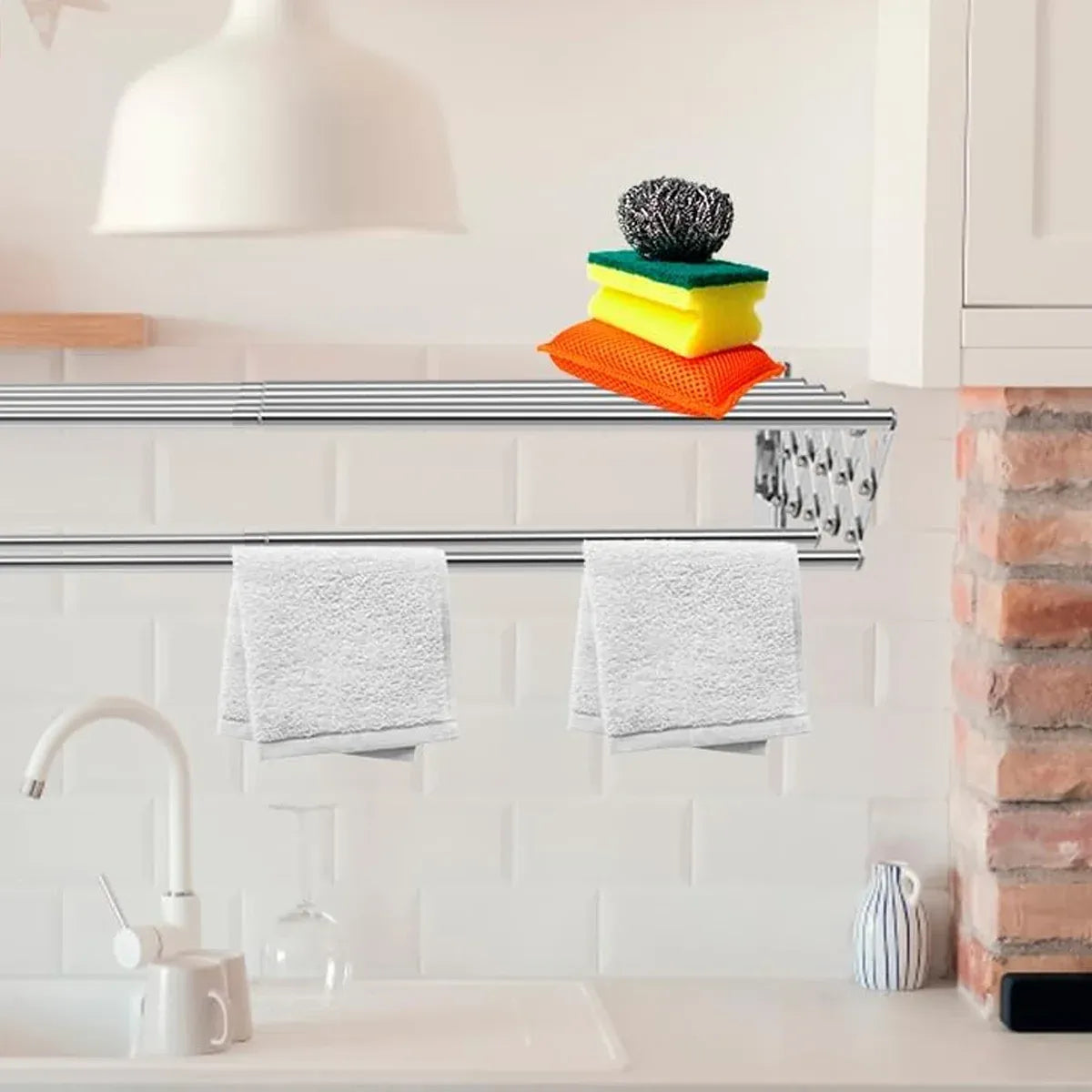 Foldable Wall Mounted Clothes Towel Hanger Space Saving Durable
