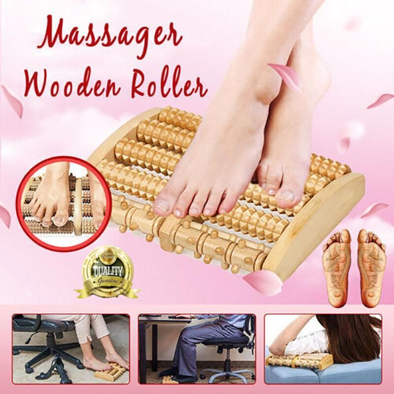 Large Wooden Foot Roller Relaxation Tool for Home or Office Use