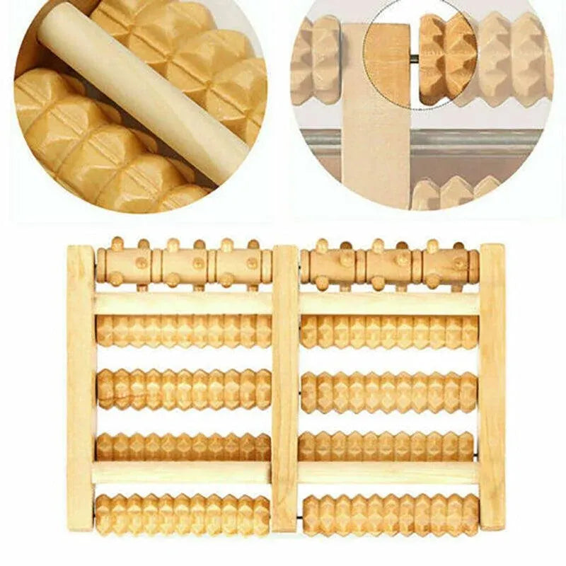 Large Wooden Foot Roller Relaxation Tool for Home or Office Use