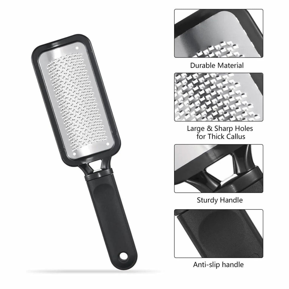 Stainless Steel Foot File Scraper Grater Pedicure Rasp Callus Remover Tool - Rose Red