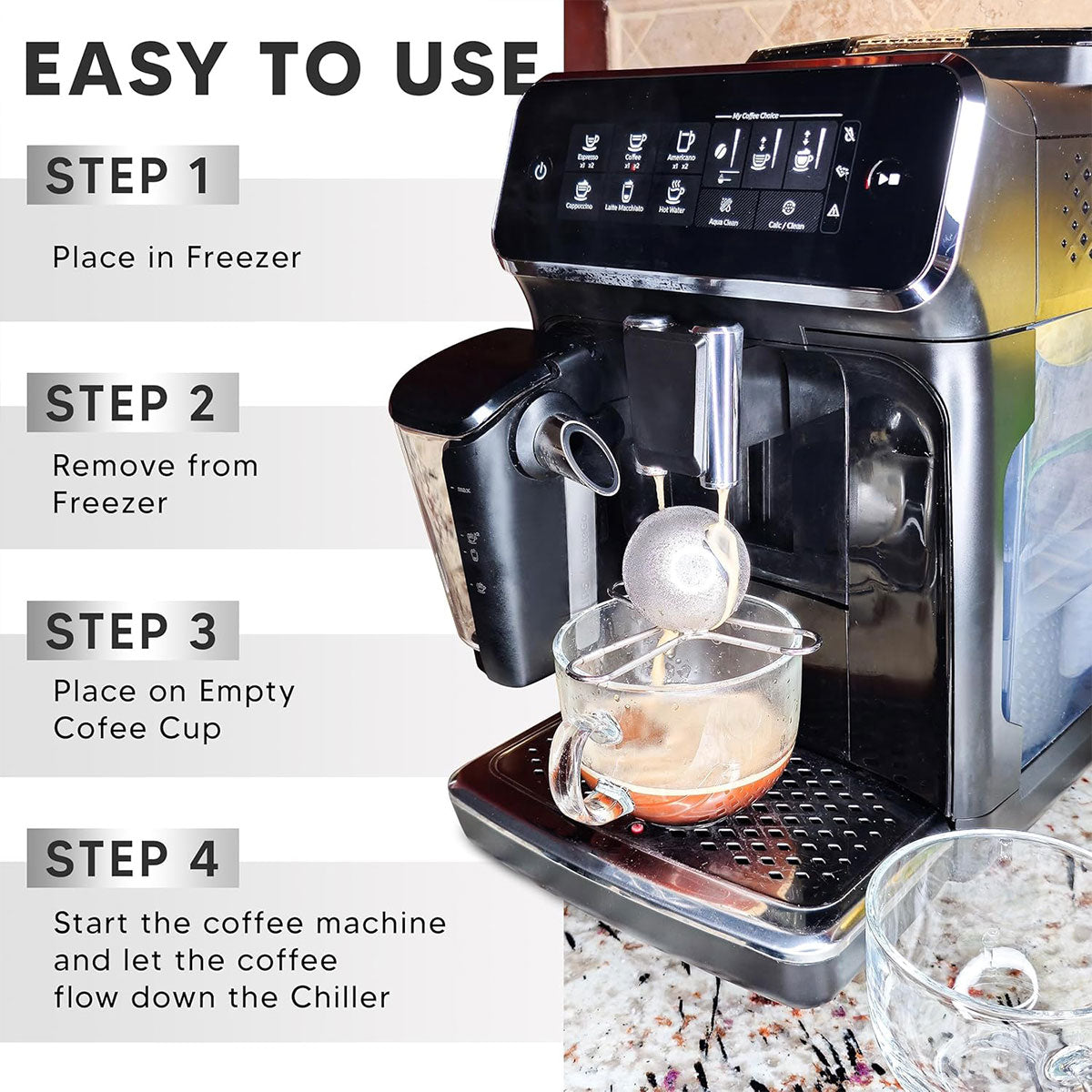 3/4 Forks Stainless Steel Ice Balls Reusable Spherical Whisky Chilling Stones - 3 Forks