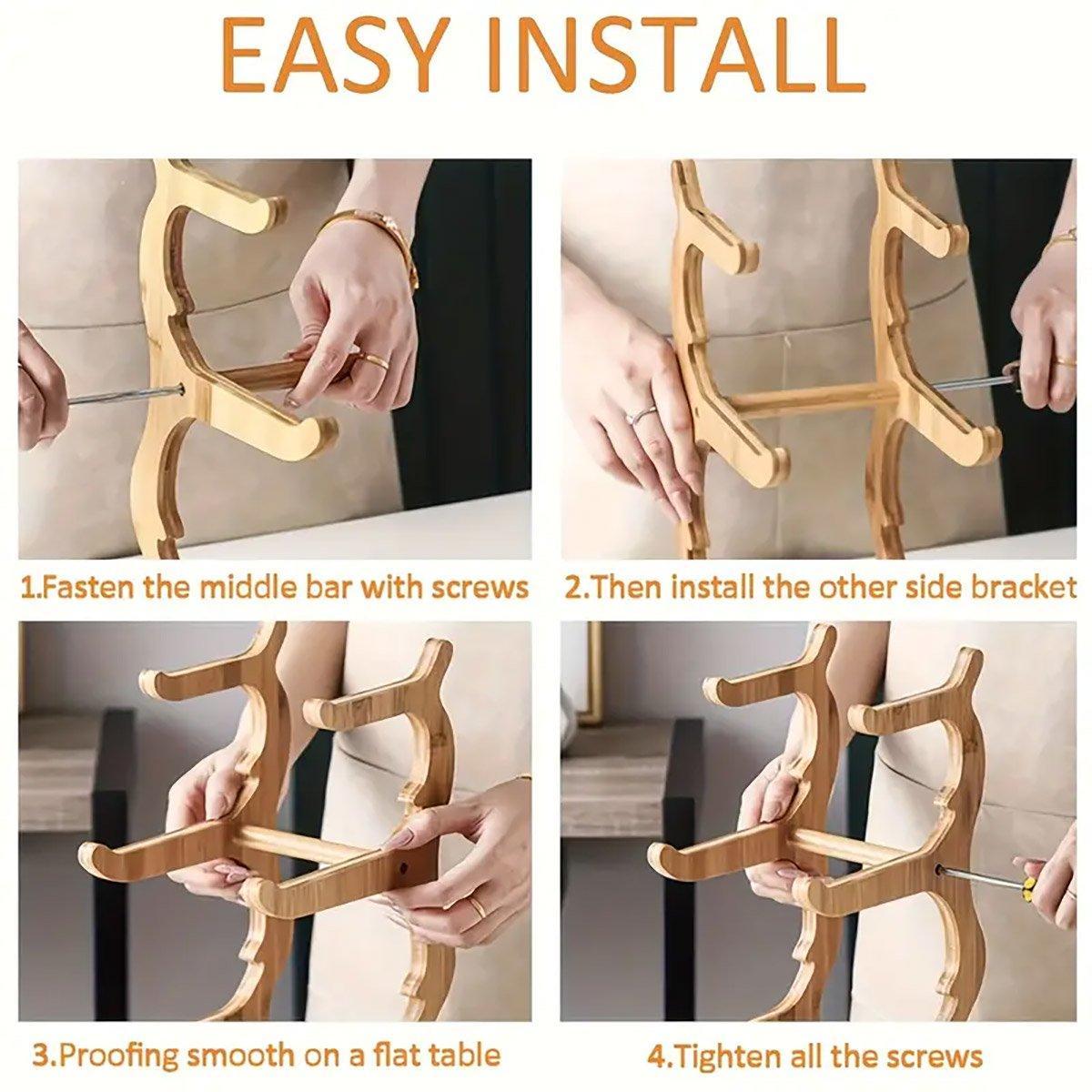 Modern Multi-layer Bamboo Fruit Snack Plate Rack Creative Living Room Plate Rack - White