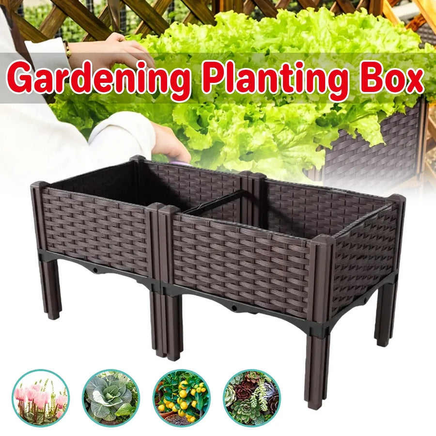 Garden Vegetable Planting Box Durable Sturdy for Patio Balcony Outdoor Growing