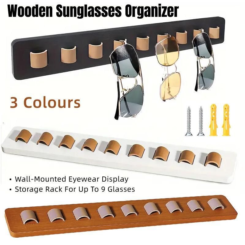 Wall Mount Glasses Storage Rack for Sunglasses Organizer Home Display Rack - White