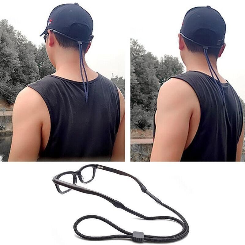 Glasses Lanyard Sports Comfortable Nylon Adjustable Spectacles Neck Strap Cord - Black