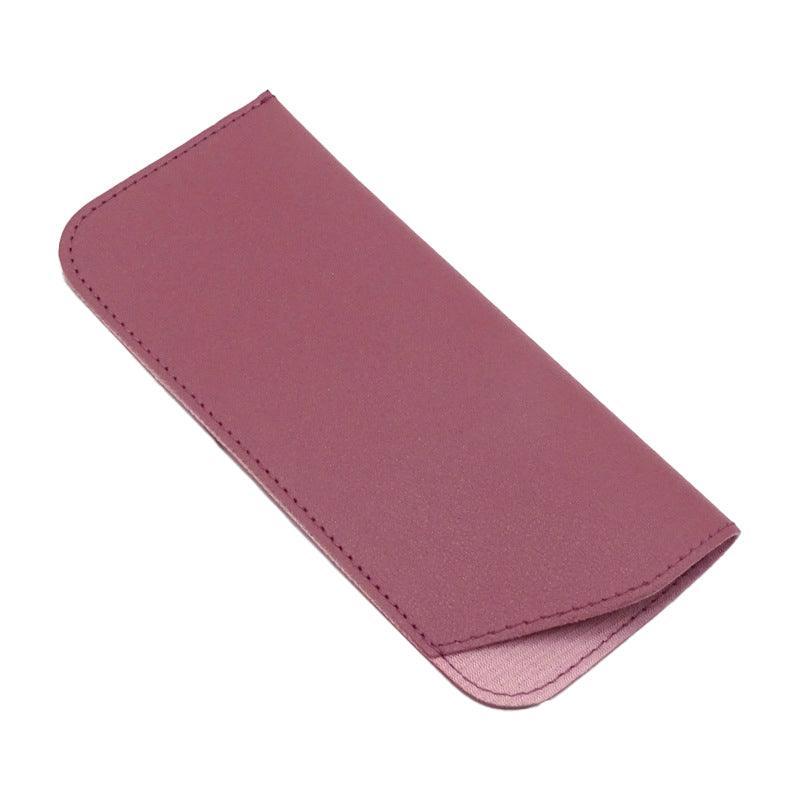 Pu Leather Eyeglass Sunglasses Reading Glasses Case Soft Pouch Bag Pocket - Pink