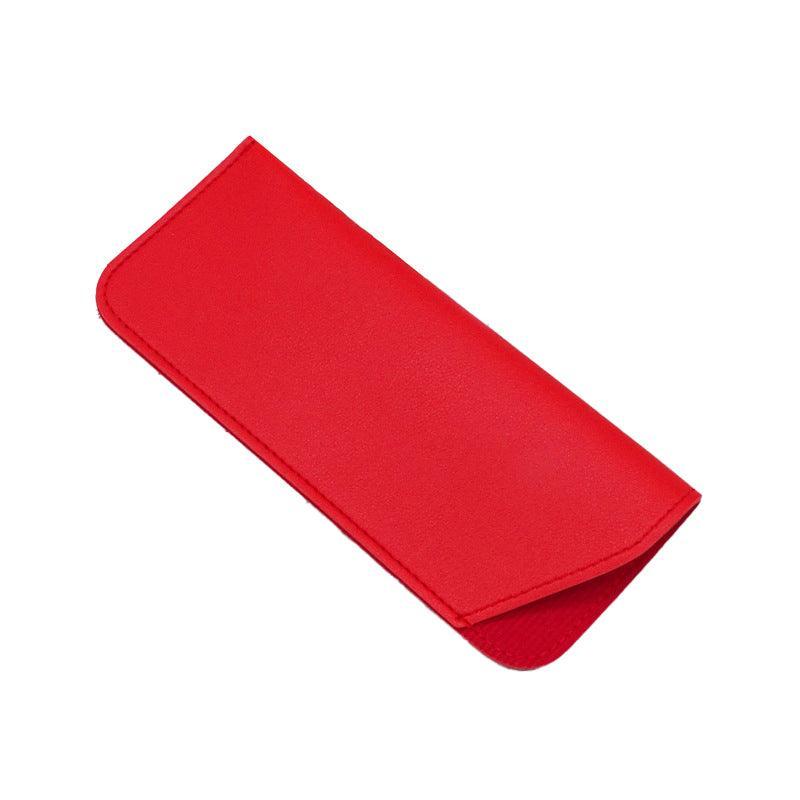Pu Leather Eyeglass Sunglasses Reading Glasses Case Soft Pouch Bag Pocket - Pink