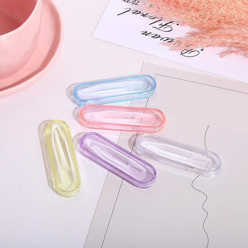Contact Lens Tweezers Stick Inserter Remover Tool Kit Tip Storage Case Box Set - Pink