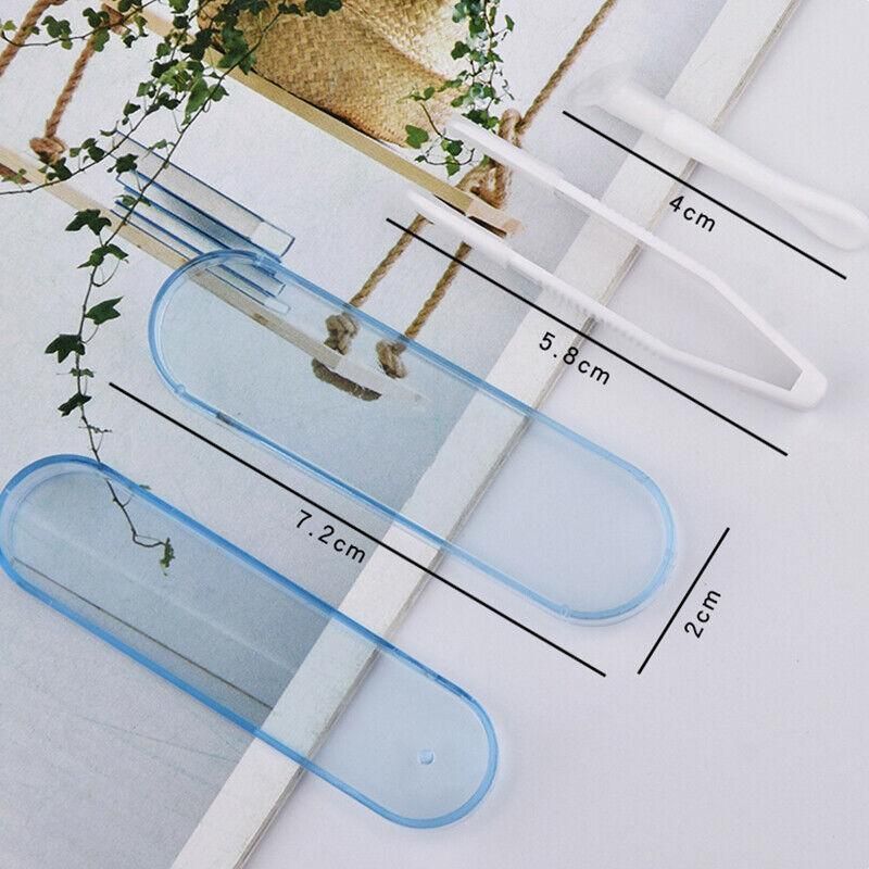 Contact Lens Tweezers Stick Inserter Remover Tool Kit Tip Storage Case Box Set - Pink