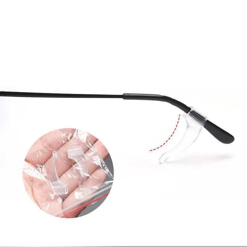Silicone Glasses Ear Hooks Anti Slip Grip Spectacle Holder Sports Temple Tips - Clear