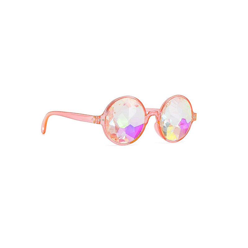 Festival Rave Kaleidoscope Glasses Prism Lens Crystal Effect Party Sunglasses - White