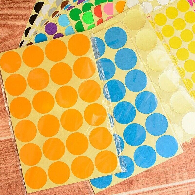 Gold Assorted Sizes Colour Sticker Dots Adhesive Round Labels Circular Spot Scrapbook - 13mm*132 Dots