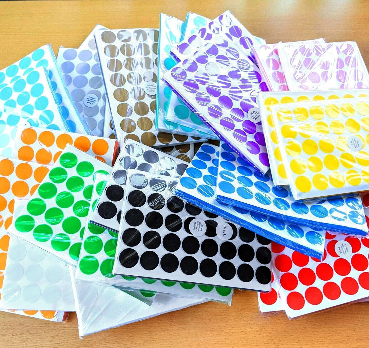 Gold Assorted Sizes Colour Sticker Dots Adhesive Round Labels Circular Spot Scrapbook - 13mm*132 Dots