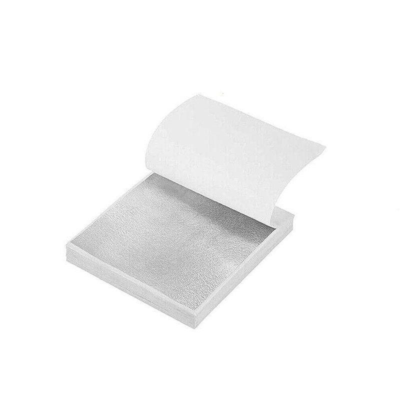 100X Gilding Gold & Silver Leaf Sheets for Nail Art & Craft Decoration - Silver