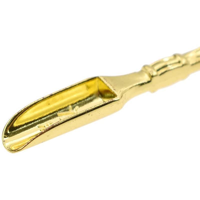 2PCS Gold Mini Scoop Spoon Metal Powder Spatula for Kitchen Craft or Resin Use