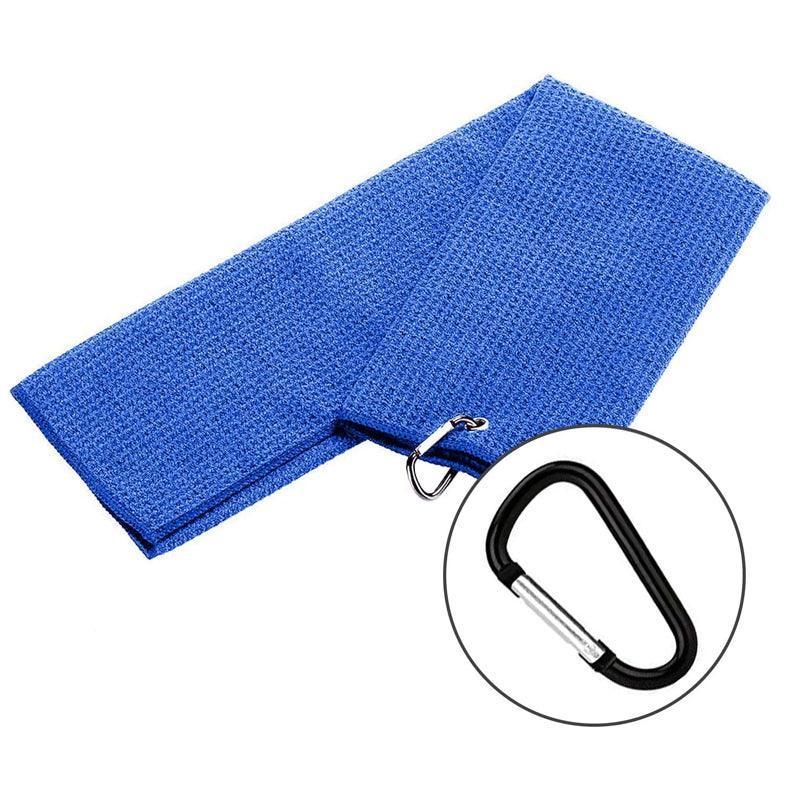 Golf Towel Waffle Cotton Sports Cleaning Cloth with Carabiner Clip